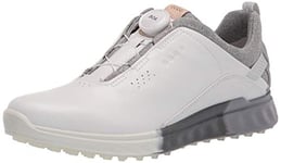 ECCO Femme S-Three BOA Chaussure de Golf, White Silver Grey, 42 EU