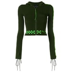 Puma x Rihanna Fenty Zip Up Green Womens Laced Sleeve Sweaters 577245 02 Nylon - Size UK 6