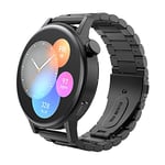 MoKo Bracelet en Métal Compatible avec Huawei Watch GT 4 46mm/GT 3/GT 3 Pro 46mm/GT 2 Pro/GT/GT 2 46mm/GT 2e/GT Runner/Watch 4/4 Pro/3/3 Pro, 22mm Bracelet de Remplacement en Acier Inoxydable, Noir