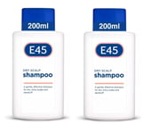 2x E45 Dermatological Dry Scalp Anti Dandruff Shampoo Hypoallergenic 200 ml