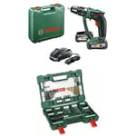 Pack Duo Perceuse-visseuse à percussion "Expert" Bosch (2 batteries) et coffret V-line (91 outils)