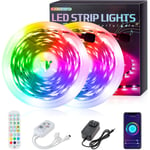 Ruban LED,10m,600LED ,Bande led Music Sync rgb Multicolores led Chambre avec app et wifi Manette,Postuler à d'ambiance pour la