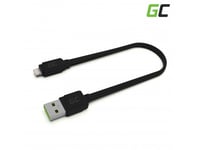 Green Cell Flat Cable USB-A - Lightning, 25 cm, hurtiglader Apple 2.4A