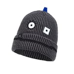 Buff Knitted Beanie Funn Robot Unisex One Size Grey Melange