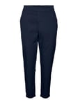 Vero Moda Pantalon Ample en Coton Vmmaya MW, Blazer Bleu Marine, XS / 32L Femme