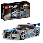 LEGO Speed Champions 2 Fast 2 Furious Nissan Skyline GT-R (R34) Race Car Toy Model Building Kit, Collectible with Racer Minifigure, 2023 Set for Kids 76917