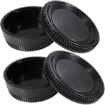 Lot de 2 lentilles arrière Cap+2 bouchons de corps compatibles avec pour Nikon F/AI Mount DSLR Fit D7500 D750 D700 D810 D800 D800E D610 D600 D7100 D5300 D7000 D5 D7500(2 Set).[G729]