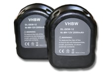 vhbw 2x Batteries compatible avec Dewalt DW981KQ outil électrique (2000mAh NiMH 12 V)