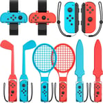 Switch Ensemble D'accessoires De Sport Pour Nintendo Switch/Oled (Bleu Et Rouge)