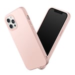 RhinoShield Coque Compatible avec [iPhone 12 Pro Max] | SolidSuit-Coque Fine avec Technologie d'absorption des Chocs et Finition Premium Mate, Contour Objectif Photo Interchangeable - Rose Poudré