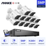 Système de caméra de sécurité dvr cctv 5MP 16 canaux 5 en 1 avec caméras étanches hd 1080P pour kits de vidéosurveillance intérieurs extérieurs 8