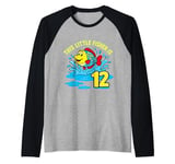 This Little Fisher Is 12 Year Old Girl Boy Birthday Fishing Raglan Baseball Tee