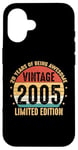 Coque pour iPhone 16 20 Year Old Gifts Vintage 2005 Édition limitée 20e anniversaire