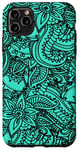 Coque pour iPhone 11 Pro Max Imprimé cachemire - Motif art zen - Bleu turquoise