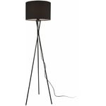 Lampadaire trépied moderne lampe sur pied design e27 métal tissu hauteur 154 cm noir