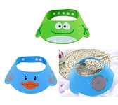 Bonnet de Douche Bébé,3 PCS Visiere Bain Enfant Chapeau Douche Bébé Réglable Shampoing Protégez Bonnet en Silicone pour Le Bain de Bébé Et Le Lavage Des Cheveux