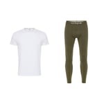 Long Johns White/Olive Green pack (2 stk)