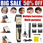 Professional Men's Hair Grooming Kit Cordless Hair Clippers Trimmer Shaver UK