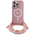 Guess iPhone 16 Pro Mobilskal MagSafe Crossbody Cord Script - Rosa