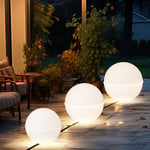 Luminaires de Jardin Lampe Boule Éclairage D'Extérieur Pointe Boule Terrasses 3x