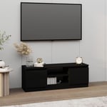 Meuble tv avec porte Noir 102x30x36 cm The Living Store Noir