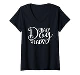 Womens Crazy Dog Lady Rescue Pet Adoption Dog Shelter Forever Home V-Neck T-Shirt