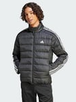 adidas Essentials 3-Stripes Light Down Jacket - Black, Blue, Size 3Xl, Men