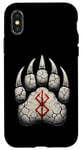 Coque pour iPhone X/XS Berserker Ours Pattes d'ours Rune de Berserk Symbole Viking