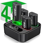 HEYLICOOL Rechargeable Battery Packs for Xbox Series X|S/Xbox One, 4X1200mAh Xbox One Controller Battery Packs, Rechargeable Batteries with Charging Dock for Xbox One/One S/One X/One Elite