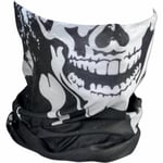 Nackvärmare zan headgear - Motley tube halsrör svart vit en storlek passar de flesta skull and crossbones polyester