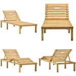 Chaise longue de jardin Bois de pin imprégné - chaise longue - chaises longues - Home & Living - Brun