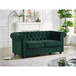 Vente-unique Canapé 2 places en velours vert CHESTERFIELD