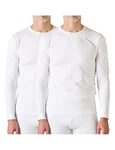 LAPASA Lot de 1 ou 2 Maillot de Corps Haut Thermique Homme Doublure Polaire Haut sous-Vêtement à Manches Longues - LÉGER ET Chaud M09/M55,L,M55: Lot de 2 Blanc (Épais Intermédiaire)