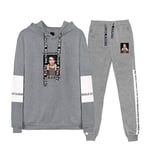 CAFINI Men’S and Women’S Street Fashion Hoodie Suit Actors Cameron Boyce Print Harajuku Pullover + Trousers Student Youth Hip-Hop Sweatshirt Fan Memorial Suit(2XS-3XL)