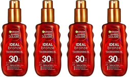 4 x AMBRE SOLAIRE Ideal Bronze Tan Enhancing Oil SPF30 (150ml)  **£8.99/unit**