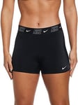 Nike Women's Fusion Logo Tape Fitness Kickshort-Black, Black, Size M, Women