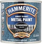 Hammerite Direct to Rust Metal Paint - Hammered Black Finish 250ML