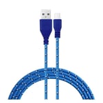 Cable Tressé pour HUAWEI P smart+ 3m Universel Chargeur Connecteur Micro USB Tissé Nylon - BLEU