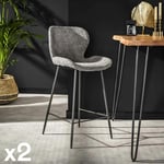 Pier Import - Tabouret de bar gris en bouclette (lot de 2) melbourne