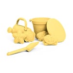 Bigjigs Toys, Honey Yellow Silicone Beach Toys Bundle (5 pieces), Quality Sand and Water Toys