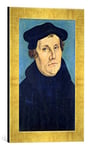 Kunst für Alle 'Image encadrée de Lucas Cranach l'Ancien Portrait of Martin Luther (1483–1546) 1529, d'art dans Le Cadre de Haute qualité Photos Fait Main, 30 x 40 cm, Or Raya