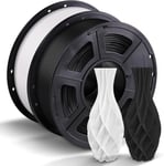 Filament 1.75 PLA,2kg Bobine PLA Filament pour Imprimante 3D (Noir+Blanc-2pcs)