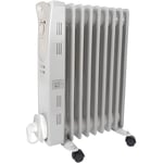 Radiateur bain d'huile - PEREL - 2000 W - Fluide caloporteur - Vertical - Gris