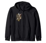 Crystal skull and key motif - Goblincore Zip Hoodie