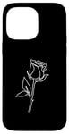 Coque pour iPhone 14 Pro Max Rose Fleur Abstraite Dessin Minimaliste one Line Art