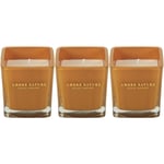 The Home Deco Factory - Bougie parfumée carrée Nude 7 cm (Lot de 3) Moutarde