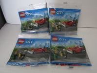 X4 Lego City 30347 Fire Car with figure  New & Sealed Poly Bags