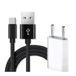 2M Micro-USB Laddningskabel Samsung/Sony/Huawei/LG + väggladdare