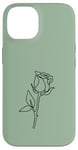 Coque pour iPhone 14 Rose noire abstraite dessin minimaliste Line Art