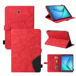 Coque Pour Tablet Samsung Galaxy Tab A Sm-T350 (8,0 Pouces),Etui Pour Tablet Samsung Galaxy Tab A 8.0 Sm-T350 Pu Housse Flip Coque Avec Built Stand Et Magnétique Fermeture Bande,Rouge